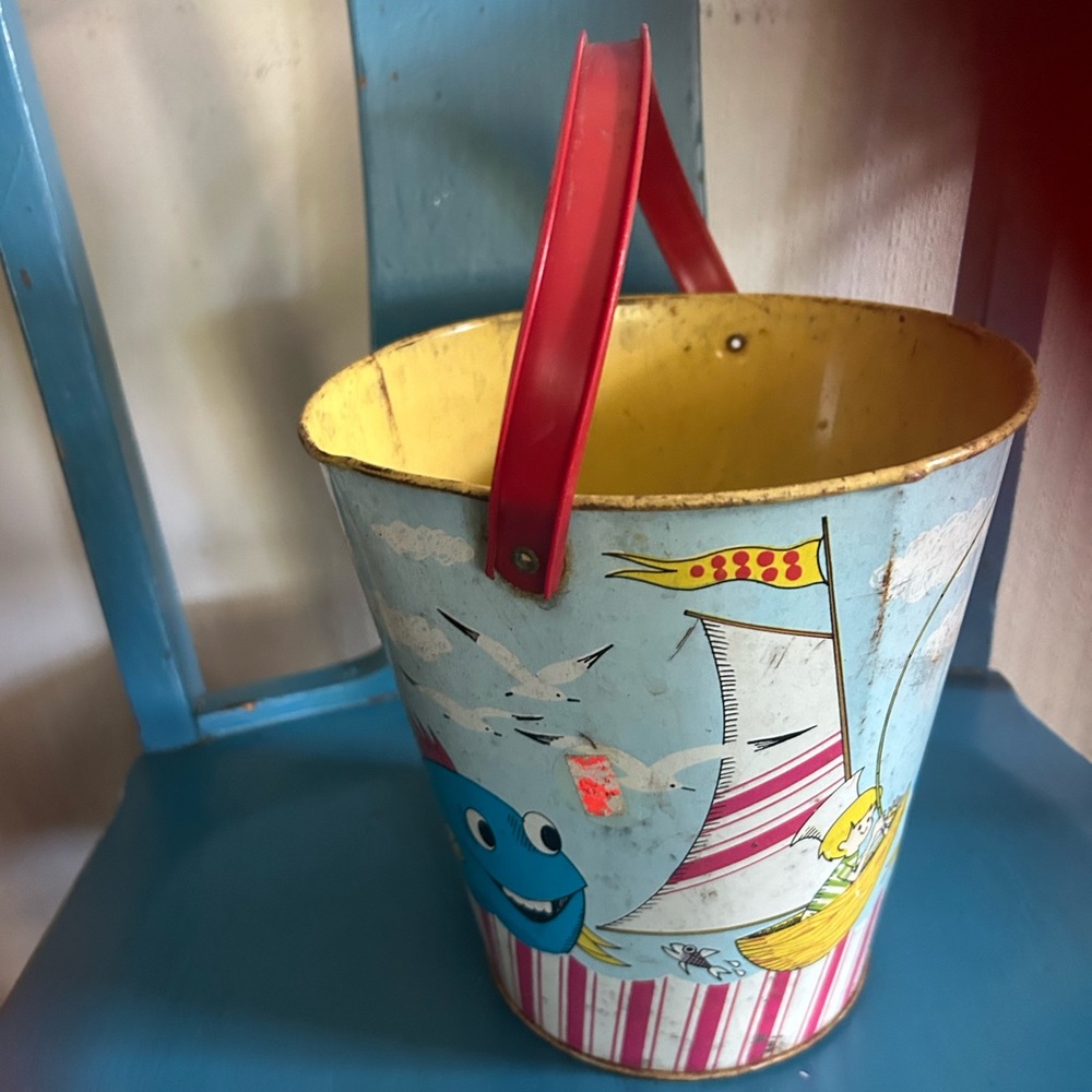 Vintage 1960'S J. CHEIN TIN LITHO SAND PAIL - Picture 2 of 9